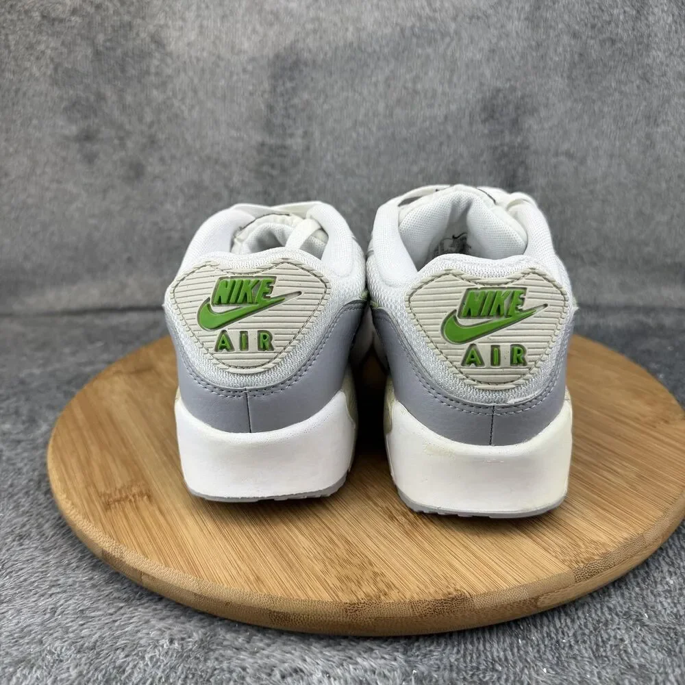Nike Air Max 90 Shoes Boys Size 7Y White Gray Green Running Sneakers DV3483-100
